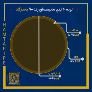 لوله 6 اینچ مانیسمان رده 80 پاسارگاد